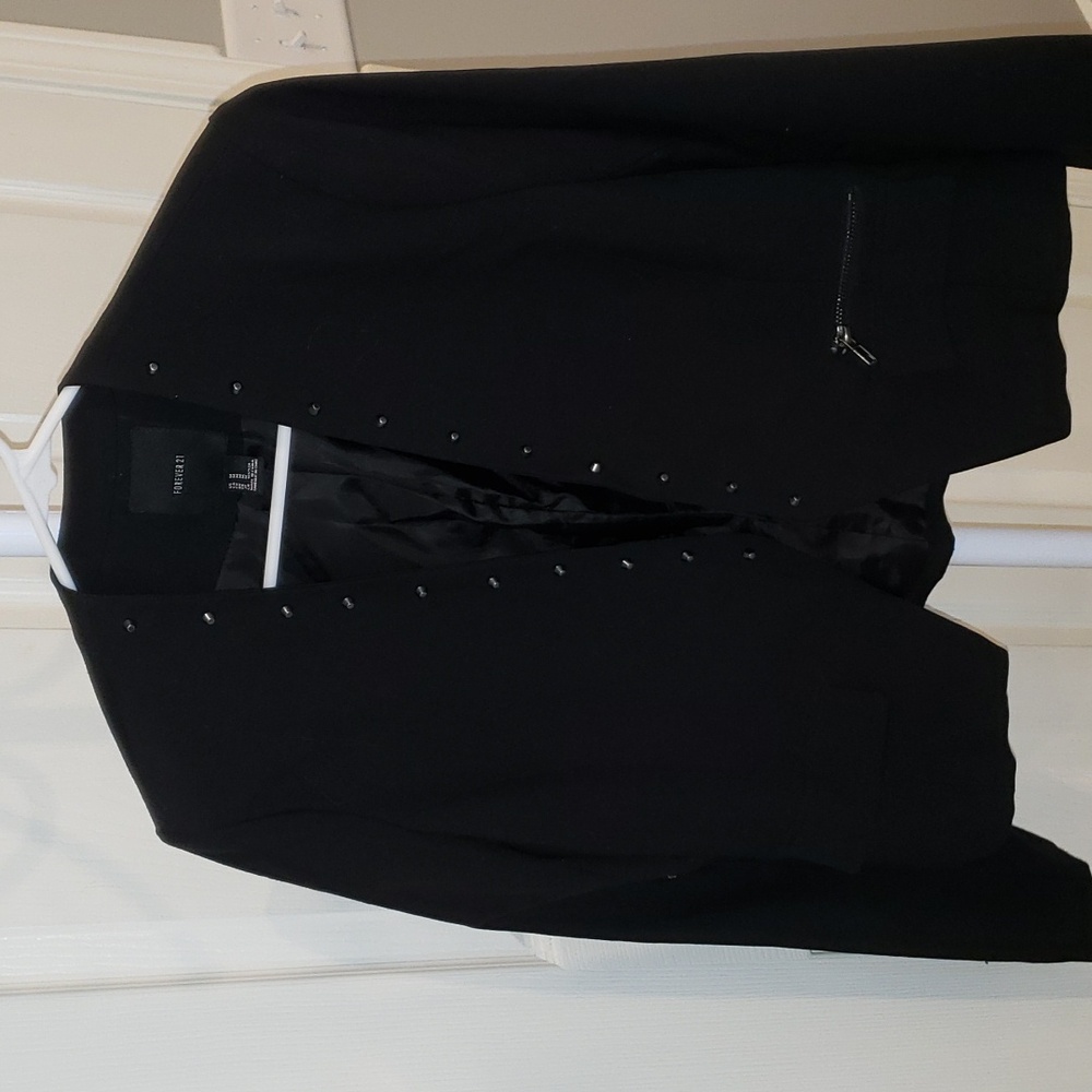 Forever 21 womens blazer jacket lined black size M
